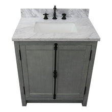 Load image into Gallery viewer, Bellaterra Home Vanity BellaTerra Home 31&quot; Single vanity in Gray Ash finish with White Carrara top and Rectangle Sink 400100-GYA-WMR