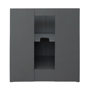 Bellaterra Home Vanity BellaTerra Home 31" Single vanity in Gray Ash finish with White Carrara top and Rectangle Sink 400100-GYA-WMR