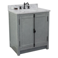 Load image into Gallery viewer, Bellaterra Home Vanity BellaTerra Home 31&quot; Single vanity in Gray Ash finish with White Carrara top and Rectangle Sink 400100-GYA-WMR