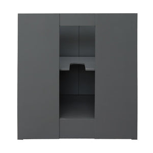 Bellaterra Home Vanity BellaTerra Home 31" Single vanity in Gray Ash finish with White Carrara top and Round Sink 400100-GYA-WMRD