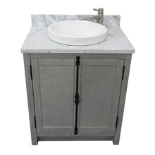 Load image into Gallery viewer, Bellaterra Home Vanity BellaTerra Home 31&quot; Single vanity in Gray Ash finish with White Carrara top and Round Sink 400100-GYA-WMRD