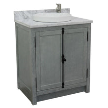 Load image into Gallery viewer, Bellaterra Home Vanity BellaTerra Home 31&quot; Single vanity in Gray Ash finish with White Carrara top and Round Sink 400100-GYA-WMRD