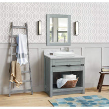 Load image into Gallery viewer, Bellaterra Home Vanity BellaTerra Home 31&quot; Single vanity in Gray Ash finish with White Carrara top and Round Sink 400101-GYA-WMRD