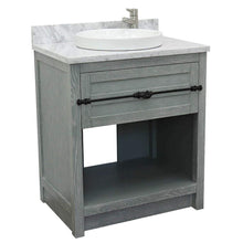 Load image into Gallery viewer, Bellaterra Home Vanity BellaTerra Home 31&quot; Single vanity in Gray Ash finish with White Carrara top and Round Sink 400101-GYA-WMRD