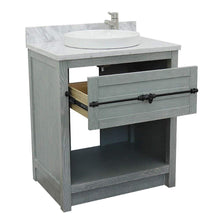 Load image into Gallery viewer, Bellaterra Home Vanity BellaTerra Home 31&quot; Single vanity in Gray Ash finish with White Carrara top and Round Sink 400101-GYA-WMRD