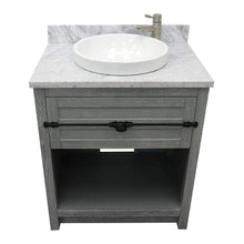 Load image into Gallery viewer, Bellaterra Home Vanity BellaTerra Home 31&quot; Single vanity in Gray Ash finish with White Carrara top and Round Sink 400101-GYA-WMRD