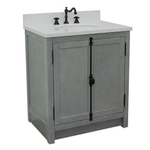 Load image into Gallery viewer, Bellaterra Home Vanity BellaTerra Home 31&quot; Single vanity in Gray Ash finish with White Quartz top and Oval Sink 400100-GYA-WEO