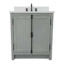 Load image into Gallery viewer, Bellaterra Home Vanity BellaTerra Home 31&quot; Single vanity in Gray Ash finish with White Quartz top and Oval Sink 400100-GYA-WEO