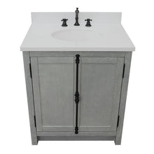 Load image into Gallery viewer, Bellaterra Home Vanity BellaTerra Home 31&quot; Single vanity in Gray Ash finish with White Quartz top and Oval Sink 400100-GYA-WEO
