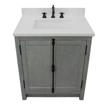 Load image into Gallery viewer, Bellaterra Home Vanity BellaTerra Home 31&quot; Single vanity in Gray Ash finish with White Quartz top and Rectangle Sink 400100-GYA-WER