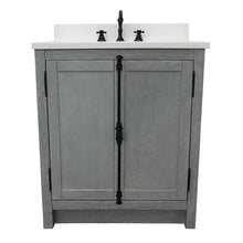 Load image into Gallery viewer, Bellaterra Home Vanity BellaTerra Home 31&quot; Single vanity in Gray Ash finish with White Quartz top and Rectangle Sink 400100-GYA-WER