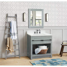 Load image into Gallery viewer, Bellaterra Home Vanity BellaTerra Home 31&quot; Single vanity in Gray Ash finish with White Quartz top and Rectangle Sink 400101-GYA-WER