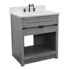 Load image into Gallery viewer, Bellaterra Home Vanity BellaTerra Home 31&quot; Single vanity in Gray Ash finish with White Quartz top and Rectangle Sink 400101-GYA-WER