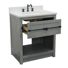 Load image into Gallery viewer, Bellaterra Home Vanity BellaTerra Home 31&quot; Single vanity in Gray Ash finish with White Quartz top and Rectangle Sink 400101-GYA-WER