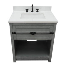 Load image into Gallery viewer, Bellaterra Home Vanity BellaTerra Home 31&quot; Single vanity in Gray Ash finish with White Quartz top and Rectangle Sink 400101-GYA-WER