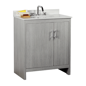 Bellaterra Home Vanity BellaTerra Home 31" Single vanity in Gray Pine finish top with White Quartz and Oval Sink 808130-30 -GP-WEO