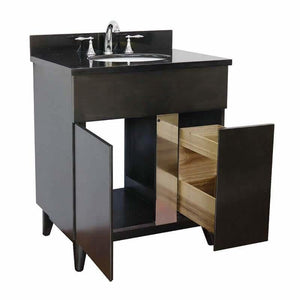 Bellaterra Home Vanity BellaTerra Home 31" Single vanity in Silvery Brown finish with Black Galaxy top and Oval Sink 400200-SB-BGO