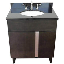 Load image into Gallery viewer, Bellaterra Home Vanity BellaTerra Home 31&quot; Single vanity in Silvery Brown finish with Black Galaxy top and Oval Sink 400200-SB-BGO