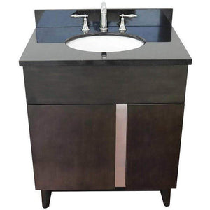 Bellaterra Home Vanity BellaTerra Home 31" Single vanity in Silvery Brown finish with Black Galaxy top and Oval Sink 400200-SB-BGO