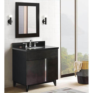 Bellaterra Home Vanity BellaTerra Home 31" Single vanity in Silvery Brown finish with Black Galaxy top and Oval Sink 400200-SB-BGO