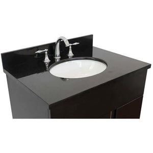 Bellaterra Home Vanity BellaTerra Home 31" Single vanity in Silvery Brown finish with Black Galaxy top and Oval Sink 400200-SB-BGO