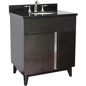 Bellaterra Home Vanity BellaTerra Home 31" Single vanity in Silvery Brown finish with Black Galaxy top and Oval Sink 400200-SB-BGO