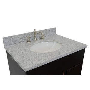 Bellaterra Home Vanity BellaTerra Home 31" Single vanity in Silvery Brown finish with Gray granite top and Oval Sink 400200-SB-GYO