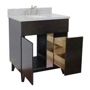 Bellaterra Home Vanity BellaTerra Home 31" Single vanity in Silvery Brown finish with Gray granite top and Oval Sink 400200-SB-GYO