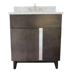 Bellaterra Home Vanity BellaTerra Home 31" Single vanity in Silvery Brown finish with Gray granite top and Oval Sink 400200-SB-GYO