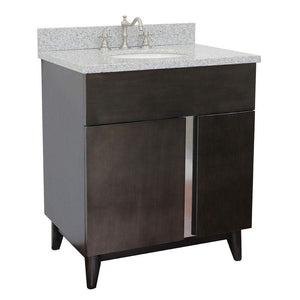 Bellaterra Home Vanity BellaTerra Home 31" Single vanity in Silvery Brown finish with Gray granite top and Oval Sink 400200-SB-GYO