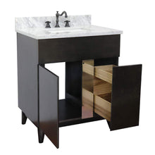 Load image into Gallery viewer, Bellaterra Home Vanity BellaTerra Home 31&quot; Single vanity in Silvery Brown finish with White Carrara top and Rectangle Sink 400200-SB-WMR