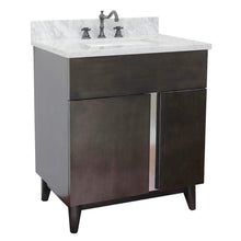Load image into Gallery viewer, Bellaterra Home Vanity BellaTerra Home 31&quot; Single vanity in Silvery Brown finish with White Carrara top and Rectangle Sink 400200-SB-WMR