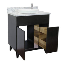 Load image into Gallery viewer, Bellaterra Home Vanity BellaTerra Home 31&quot; Single vanity in Silvery Brown finish with White Carrara top and Round Sink 400200-SB-WMRD