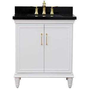 Bellaterra Home Vanity BellaTerra Home 31" Single vanity in White finish with Black galaxy and rectangle sink 400800-31-WH-BGR