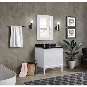 Bellaterra Home Vanity BellaTerra Home 31" Single vanity in White finish with Black Galaxy top and Oval Sink 400400-WH-BGO