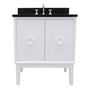 Bellaterra Home Vanity BellaTerra Home 31" Single vanity in White finish with Black Galaxy top and Oval Sink 400400-WH-BGO