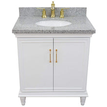 Load image into Gallery viewer, Bellaterra Home Vanity BellaTerra Home 31&quot; Single vanity in White finish with Gray granite and oval sink 400800-31-WH-GYO