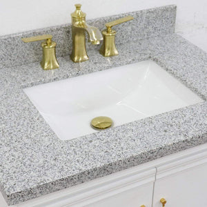 Bellaterra Home Vanity BellaTerra Home 31" Single vanity in White finish with Gray granite and rectangle sink 400800-31-WH-GYR