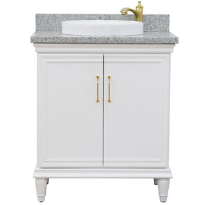 Bellaterra Home Vanity BellaTerra Home 31" Single vanity in White finish with Gray granite and round sink 400800-31-WH-GYRD
