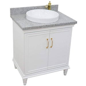 Bellaterra Home Vanity BellaTerra Home 31" Single vanity in White finish with Gray granite and round sink 400800-31-WH-GYRD