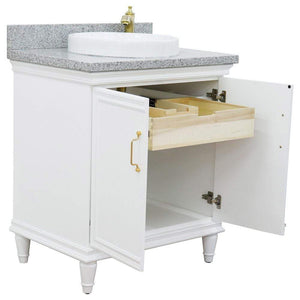 Bellaterra Home Vanity BellaTerra Home 31" Single vanity in White finish with Gray granite and round sink 400800-31-WH-GYRD