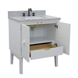 Bellaterra Home Vanity BellaTerra Home 31" Single vanity in White finish with Gray granite top and Rectangle Sink 400400-WH-GYR