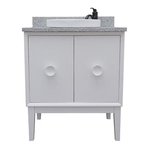 Bellaterra Home Vanity BellaTerra Home 31" Single vanity in White finish with Gray granite top and Round Sink 400400-WH-GYRD