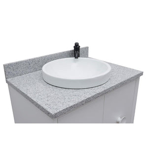 Bellaterra Home Vanity BellaTerra Home 31" Single vanity in White finish with Gray granite top and Round Sink 400400-WH-GYRD