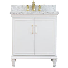 Load image into Gallery viewer, Bellaterra Home Vanity BellaTerra Home 31&quot; Single vanity in White finish with White Carrara and oval sink 400800-31-WH-WMO
