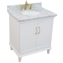 Load image into Gallery viewer, Bellaterra Home Vanity BellaTerra Home 31&quot; Single vanity in White finish with White Carrara and oval sink 400800-31-WH-WMO