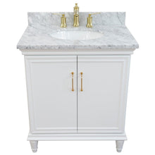 Load image into Gallery viewer, Bellaterra Home Vanity BellaTerra Home 31&quot; Single vanity in White finish with White Carrara and oval sink 400800-31-WH-WMO