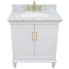 Load image into Gallery viewer, Bellaterra Home Vanity BellaTerra Home 31&quot; Single vanity in White finish with White Carrara and rectangle sink 400800-31-WH-WMR