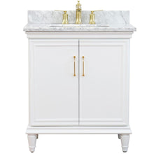 Load image into Gallery viewer, Bellaterra Home Vanity BellaTerra Home 31&quot; Single vanity in White finish with White Carrara and rectangle sink 400800-31-WH-WMR