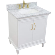 Load image into Gallery viewer, Bellaterra Home Vanity BellaTerra Home 31&quot; Single vanity in White finish with White Carrara and rectangle sink 400800-31-WH-WMR